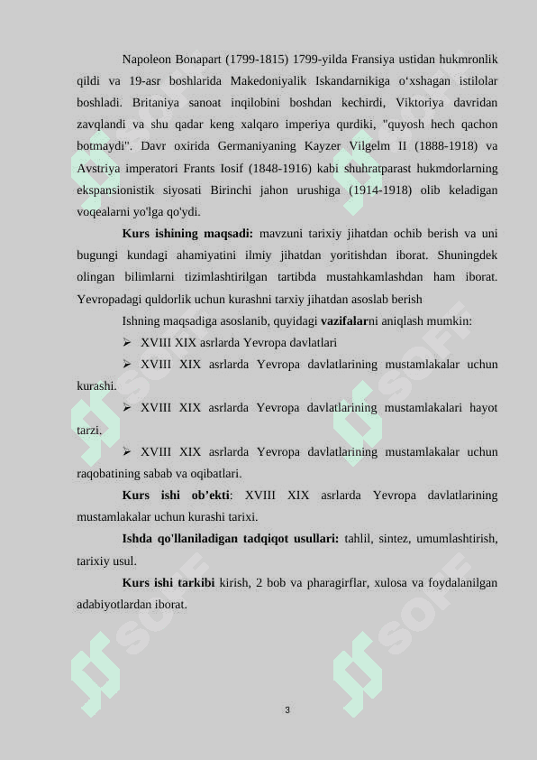 YEVROPA DAVLATLARINING MUSTAMLAKALAR UCHUN KURASHI (XVIII XIX ASRLAR). 3