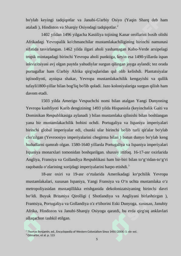 YEVROPA DAVLATLARINING MUSTAMLAKALAR UCHUN KURASHI (XVIII XIX ASRLAR). 5