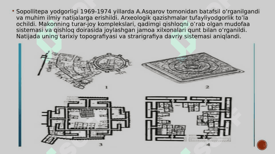 Oʻrta OsiyoNing bronza Davri madaniyatlari Namozgoh, Sopolli, Bishkent-Vaxsh yodgorliklari 4