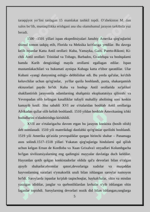 Yevropa davlatlarining mustamlakachilik uchun kurashi 5
