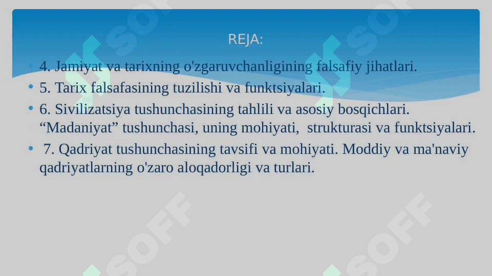 ЖАМИЯТ ВА ТАРИХ ФАЛСАФАСИ. ҚАДРИЯТЛАР. 3