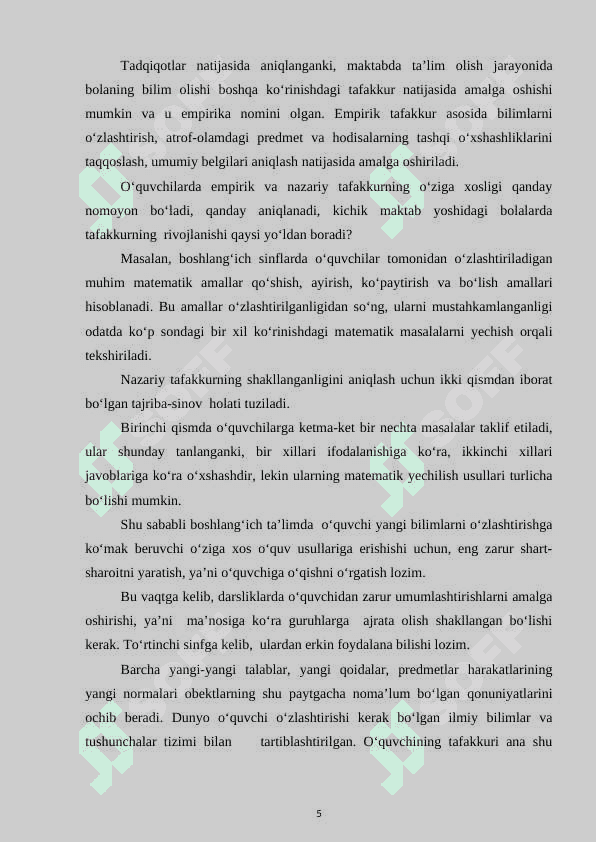 Boshlang’ich ta’lim o’quvchilar faolligini oshirishda  o’yinli ta’lim texnologiyalaridan foydalanish. 5