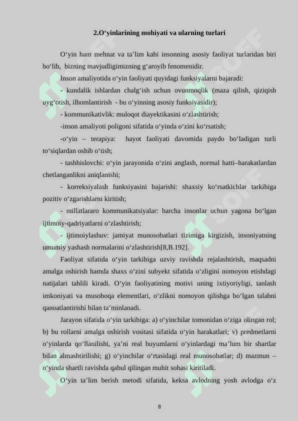 Boshlang’ich ta’lim o’quvchilar faolligini oshirishda  o’yinli ta’lim texnologiyalaridan foydalanish. 8