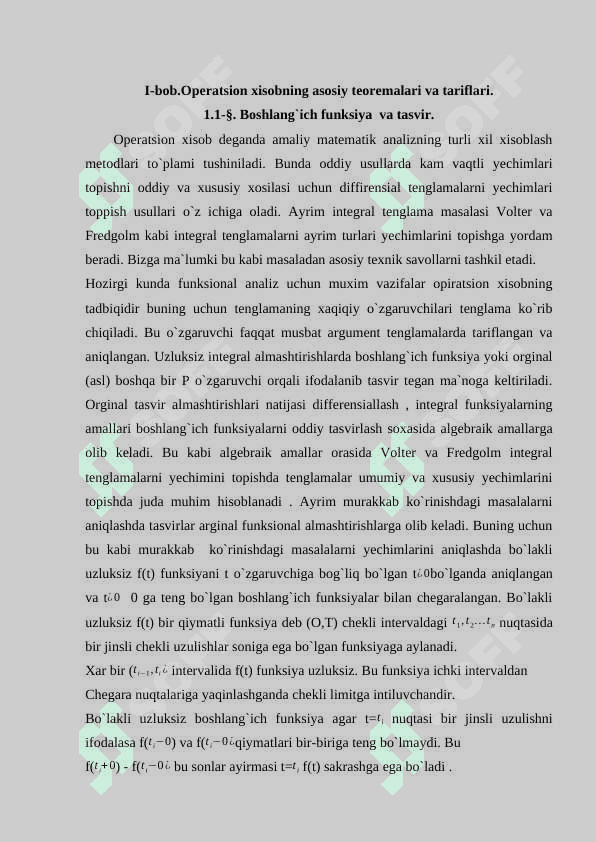 Оpеrаtsiоn hisоb vа uning  Diffеrеnsiаl  tеnglаmаlаrni vа diffеrеnsiаl  tеnglаmаlаr sistеmаsini  еchishdа tаdbiqi 7