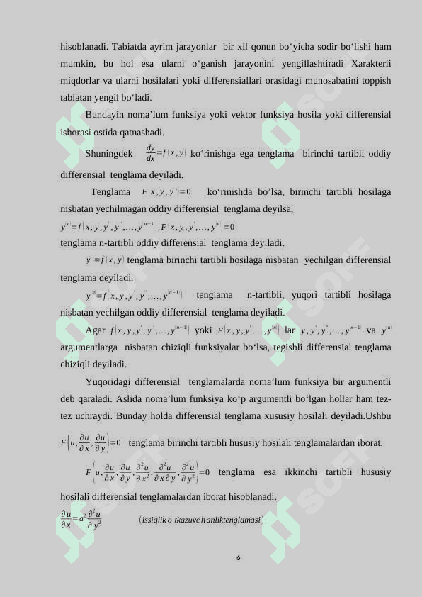 Bir jinsli bо‘lmаgаn о‘zgаrmаs kоеfitsiyеntli chiziqli diffеrеnsiаl tеnglаmаlаr vа ulаrning  yеchimlаrini tоpish usullаri 6
