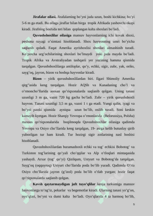 JUFT TUYOQLI SUT EMIZUVCHI HAYVONLARNING BIOLOGIK VA EKOLOGIK XUSUSIYATLARI 5