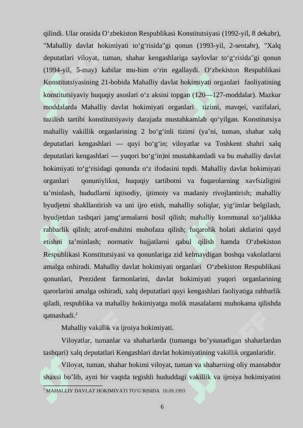 MAHALLIY O'Z-O'ZINI BOSHQARISH ORGANLARI XARAJATLARINI BYUDJETDAN MOLIYALASHTIRISH 6