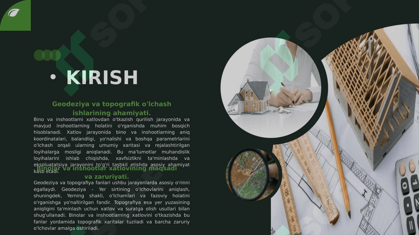 Bino va inshootlar xatlovini ôtkazishda geodezik topografik ishlar 3