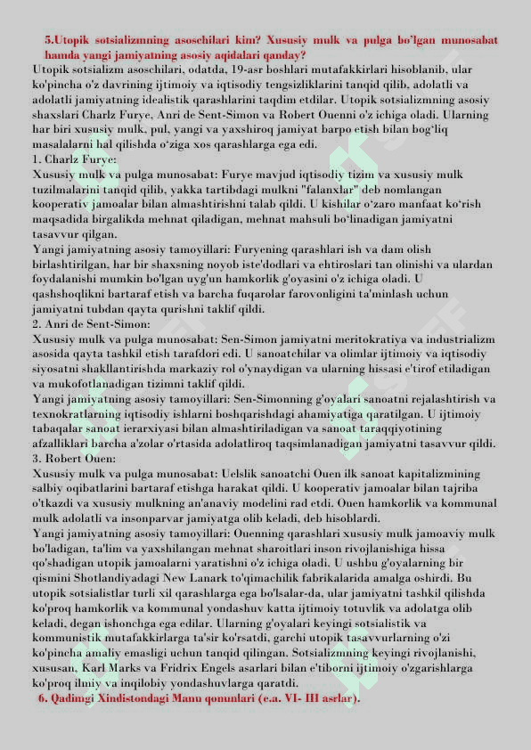 Iqtisodiy taʼlimotlar tarixi fanidan savollar 5
