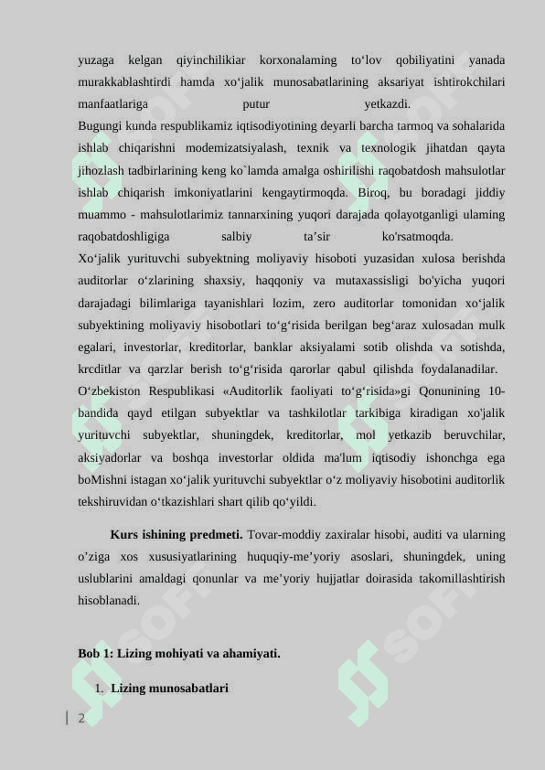 Lizing munosabatlari va ijara majburiyatlari auditi 3