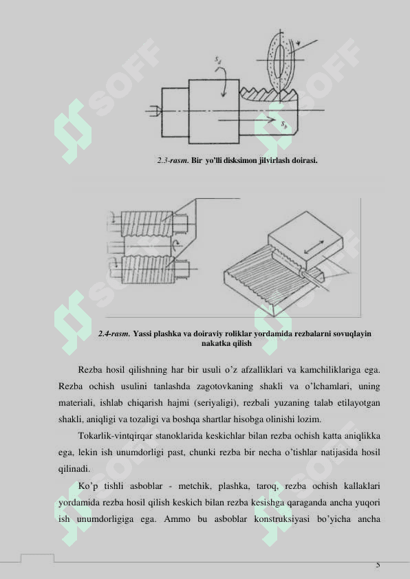 Rezba xosil qiluvchi asboblarning har xil ko`rinishlari va asosiy konstruktiv elementlari 5