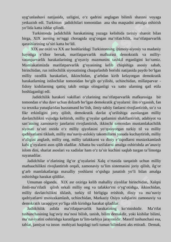 Jadidchilarning maʼrifatparvarlik  harakatlari va ularning xalq maʼnaviyatini yuksaltirishdagi oʻrni 2