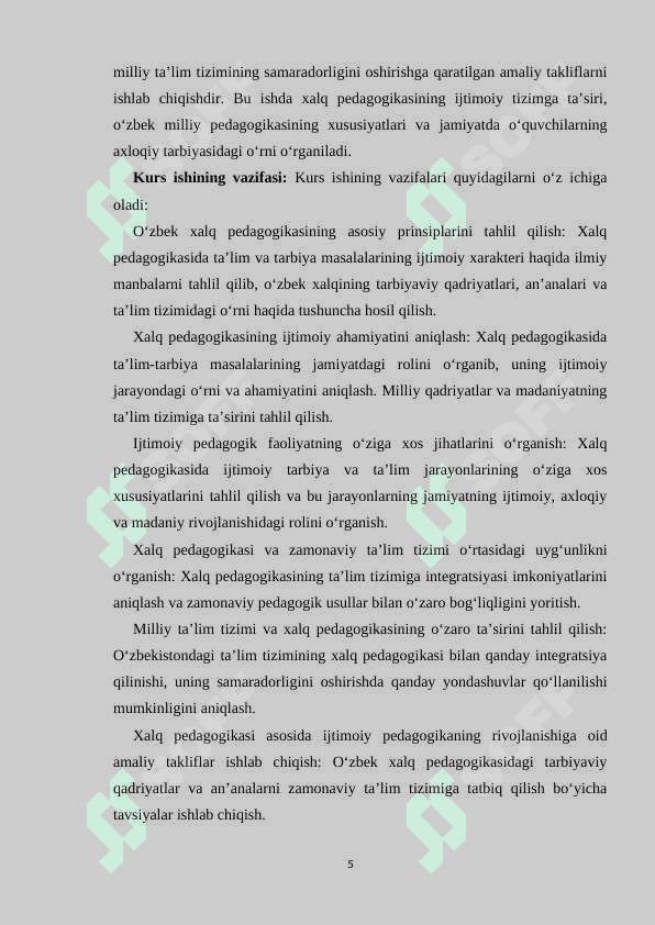 O‘zbek xalq pedagogikasida ta’lim-tarbiya masalasining ijtimoiy xarakteri 5