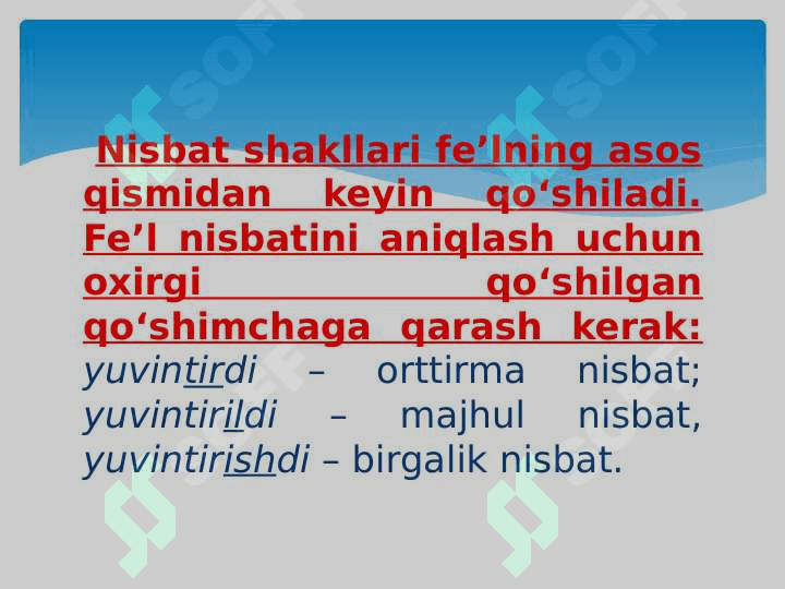 Fe’l nisbatlari 3