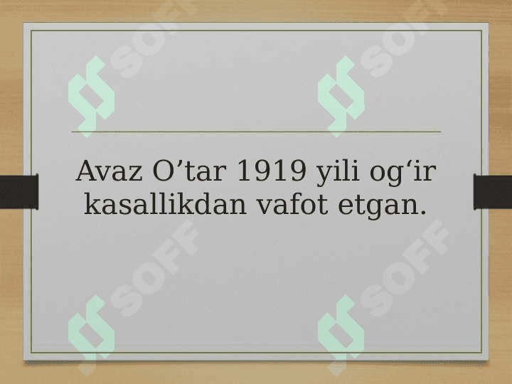 Avaz O’tar 7