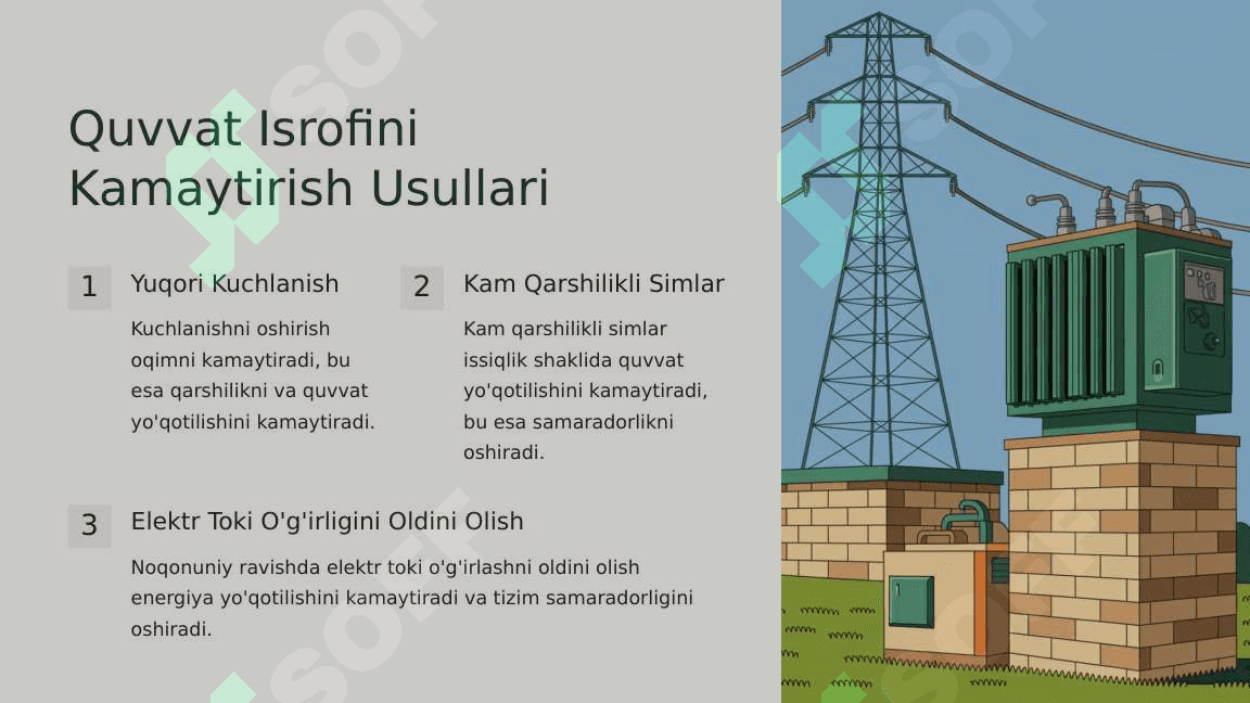 Liniya va Transformatorlardagi Quvvat Isrofi 4