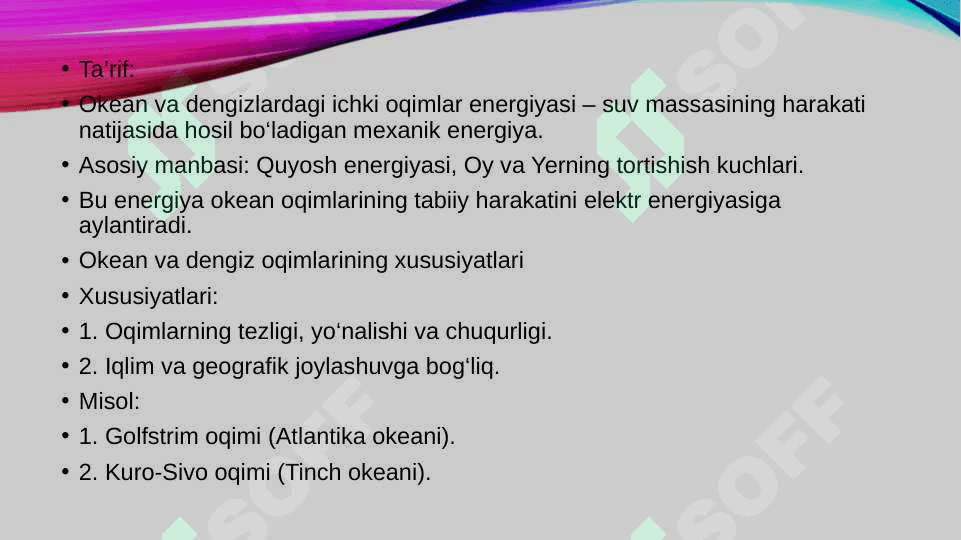 okean va dengizlardagi ichki oqimlar energiyasi 2