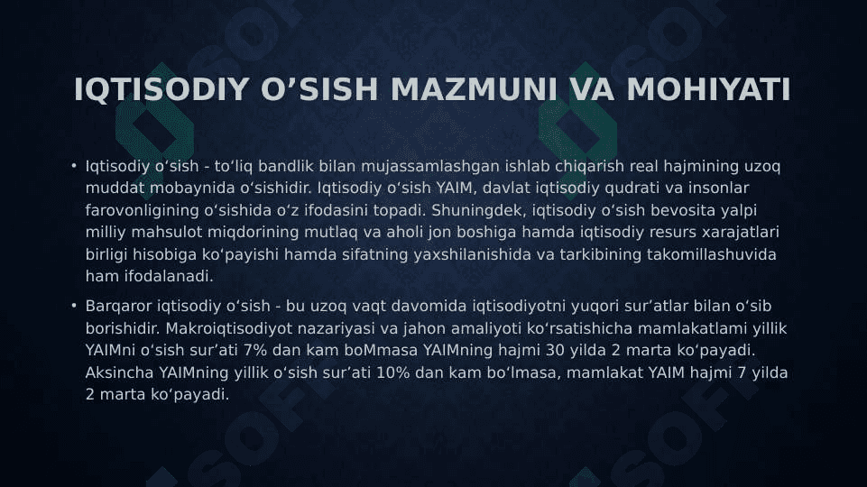 Iqtisodiy o‘sish va milliy boylik 2