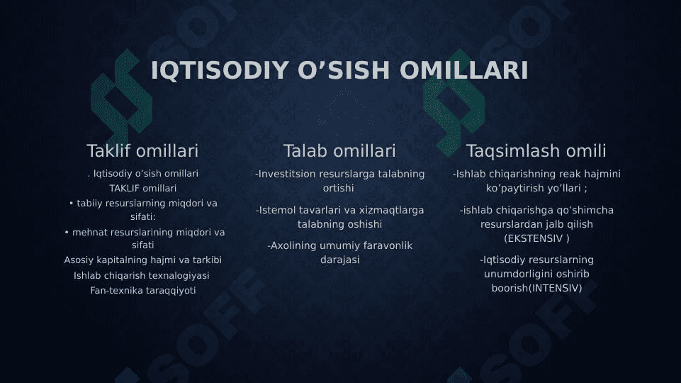 Iqtisodiy o‘sish va milliy boylik 8