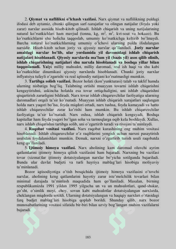 NARXNING MOHIYATI VA SHAKLLANISH XUSUSIYATLARI 5