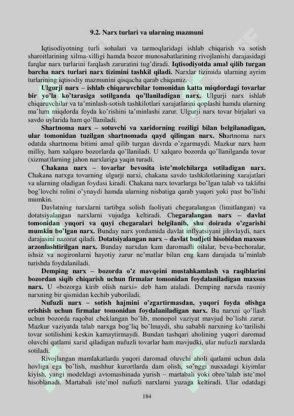 NARXNING MOHIYATI VA SHAKLLANISH XUSUSIYATLARI 6