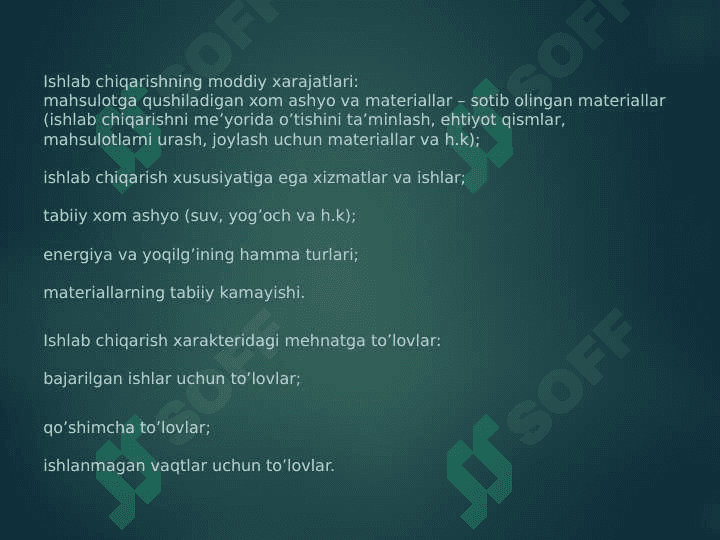 Mavzu:Ishlab chiqarish xatajatlarini minimallashtirish shartlari va korxonaning ishlash nuqtasini hisoblash yo’llari. 4