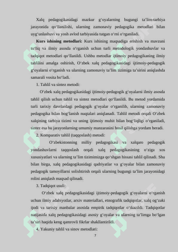 O‘zbek xalq pedagogikasida ijtimoiy-pedagogik g‘oyalar 7