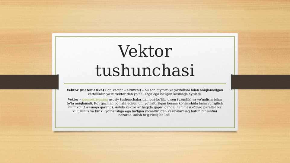 vektor tushunchasi