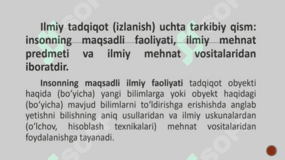 Ilmiy tadqiqot ishlarining mazmuni va tarkibiy qismlari 3
