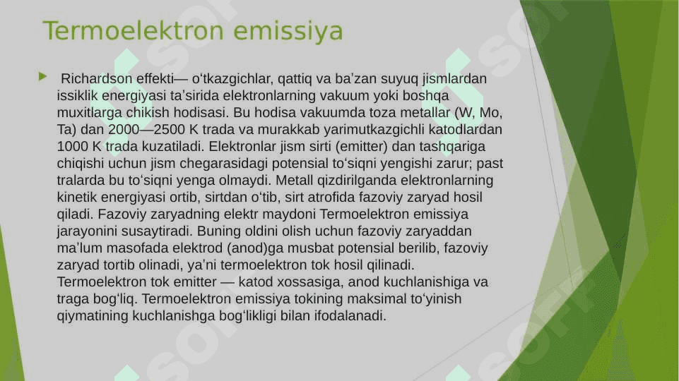 Termoelektron emissiya hodisasini o’rganish 3