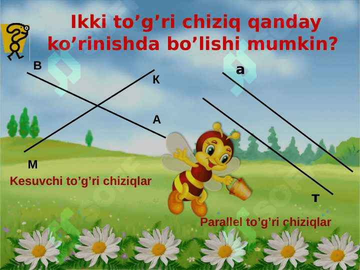 Parallel to’g’ri chiziqlar va kesuvchi hosil qilgan burchaklar 2