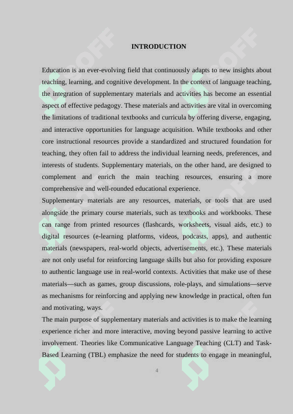 Selection and use of supplementary materials and activities 5