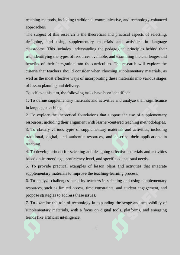 Selection and use of supplementary materials and activities 7