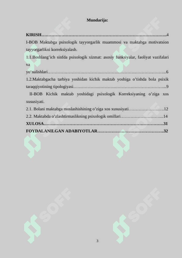 Maktab psixologining boshlang'ich sinf oquvcilari bn ishlash tartibikurs ishi 2