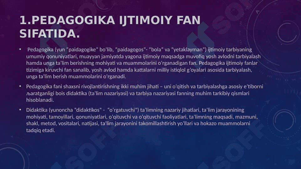 Pedagogika fanining predmeti, tadqiqot metodlari 2