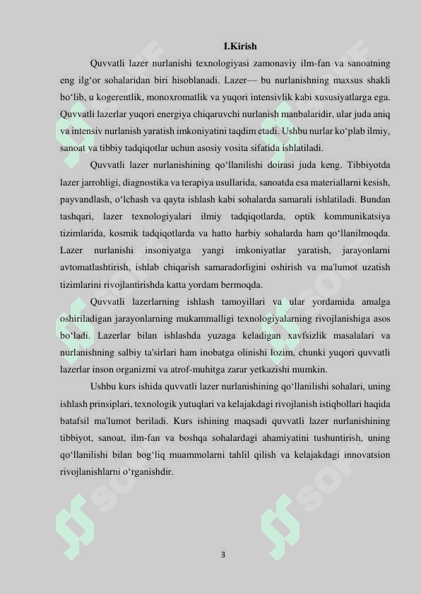 Quvvatli lazer nurlanishining qo’llanilishi 3