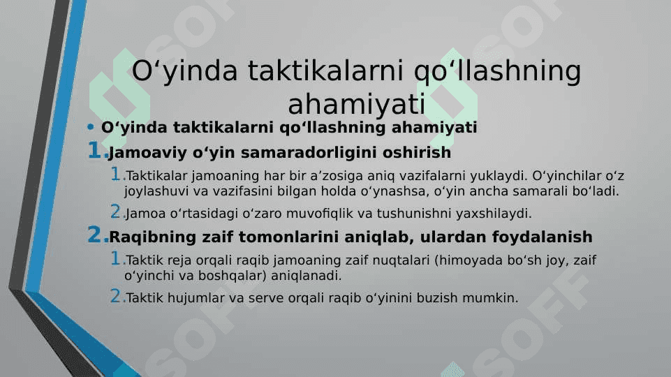 Volleyball o’yin taktikasida o’rgatish 3
