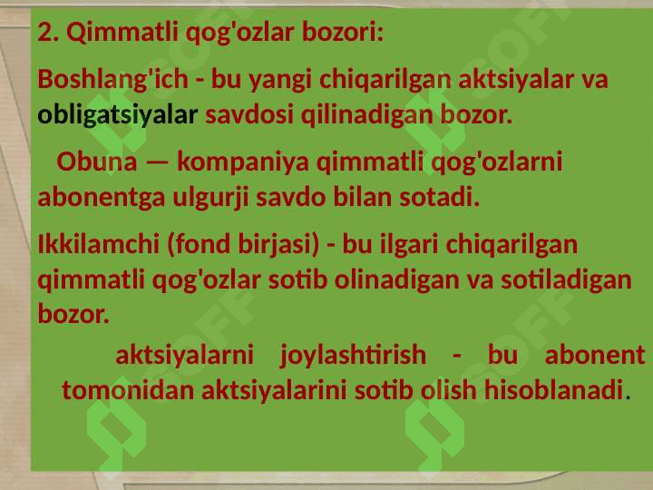 Qimmatli qogʻozlar bozori 5