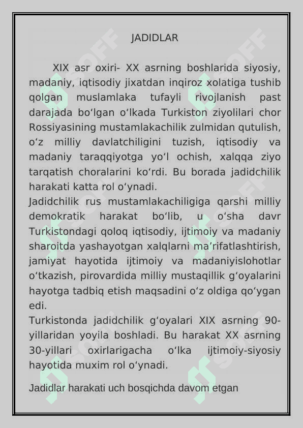 JADIDLAR haqida 2