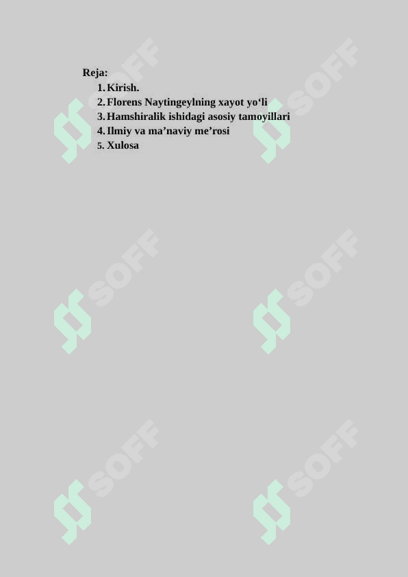 Florens Naytingeyl: hamshiralik kasbining asoschisi 2