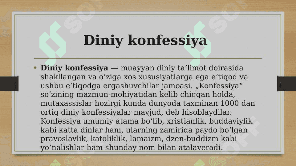 Konfessiya tushunchasining mohiyati va O‘zbekistonda faoliyati 3