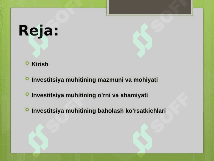 Investitsiya mazmuni va mohiyati 2