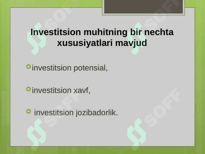 Investitsiya mazmuni va mohiyati 7