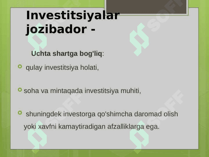 Investitsiya mazmuni va mohiyati 8
