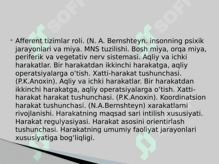 Harakatning umumiy faoliyatga bog'liqligi. 2