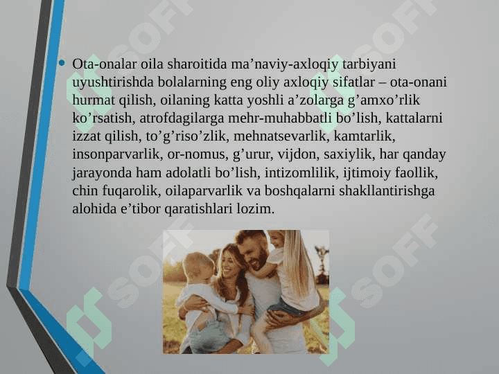 Oilada farzand tarbiyasining muhim jihatlari 1