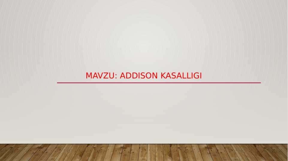 Addison kasalligi