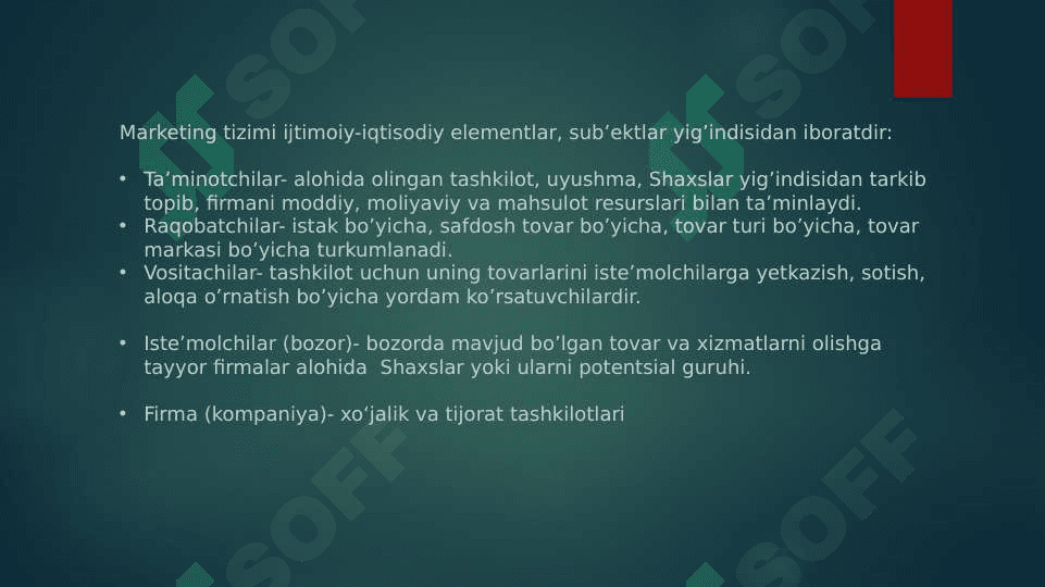 Mavzu:Marketing  tizimi va sohasi 3