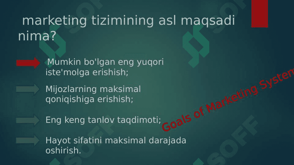 Mavzu:Marketing  tizimi va sohasi 4