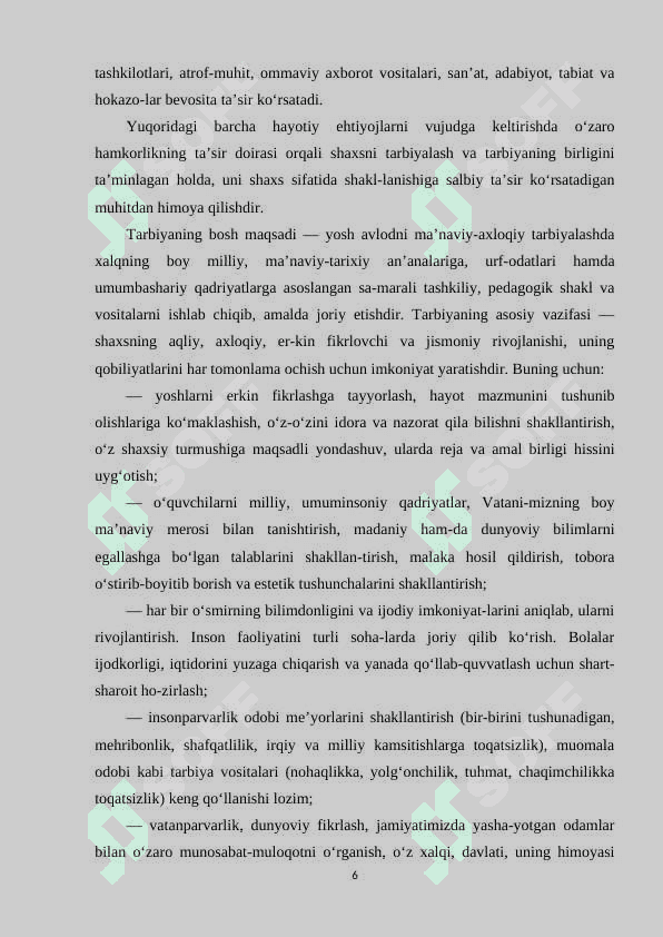 Maktabdan tashqari ta'lim muassasalarining ish faoliyati va yoshlar tarbiyasidagi o'rni 6